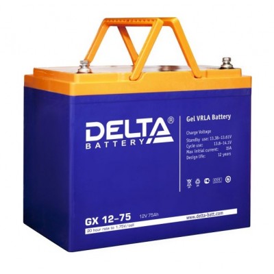 Delta GX12-75 (12В; 75А*ч) Гелевый аккумулятор 